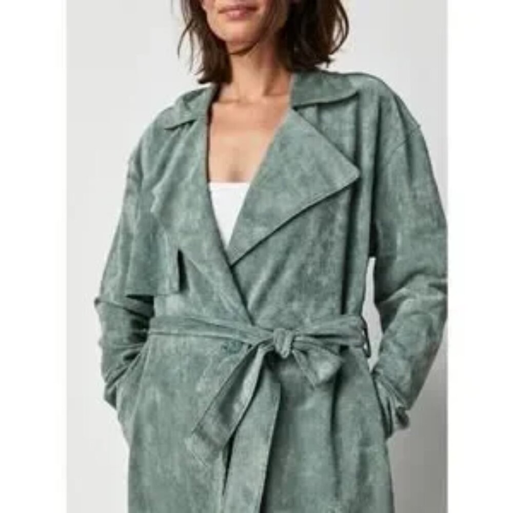 NWT: Blank NYC Vegan Suede Trench Size Small - Picture 3 of 10